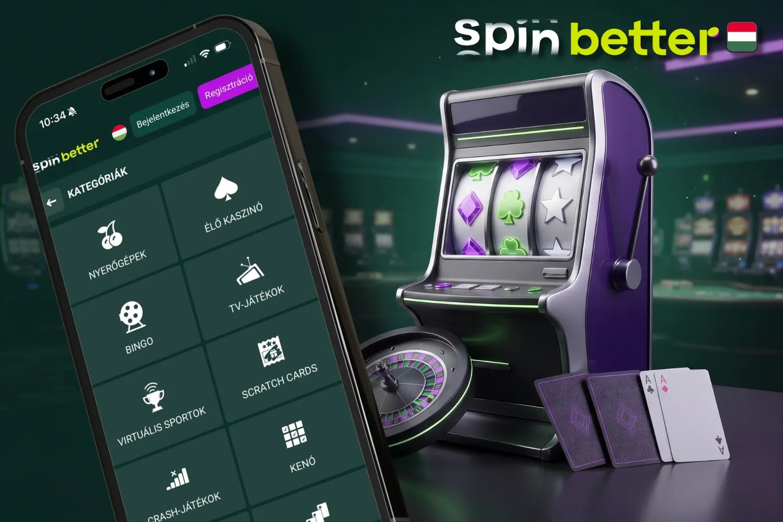 Spinbetter kaszinójátékok nyerőgépekkel, jackpotokkal és élő asztali játékokkal